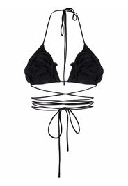 Magda Butrym floral-effect bikini top - Nero