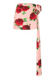 Magda Butrym rose-print draped miniskirt - Rosa