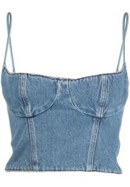 Magda Butrym cropped denim top - Blu