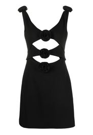 Magda Butrym floral-appliqué cut-out minidress - Nero