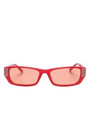 Magda Butrym crystal-embellished rectangle sunglasses - Rosso