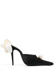 Magda Butrym faux-pearl embellished 110mm leather mules - Nero