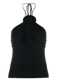 Magda Butrym floral-appliqué halterneck top - Nero