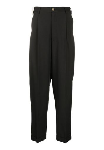 wide leg rolled hem trousers