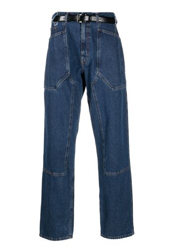 Magliano washed denim cotton trousers - Blu