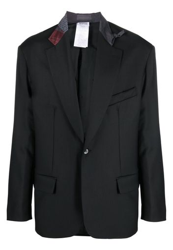 Magliano contrasting lapels wool-blend blazer - Nero