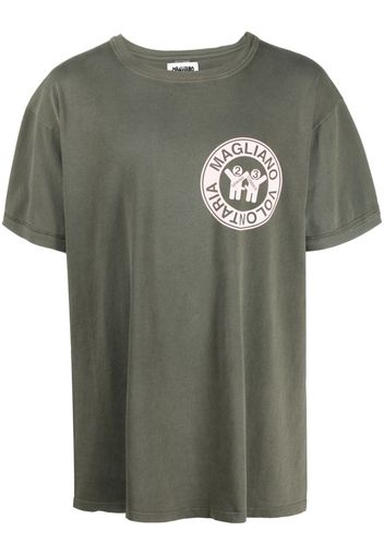 Magliano logo-patch cotton T-shirt - Verde