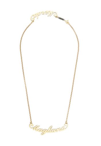 Magliano brass-pleated logo necklace - Oro