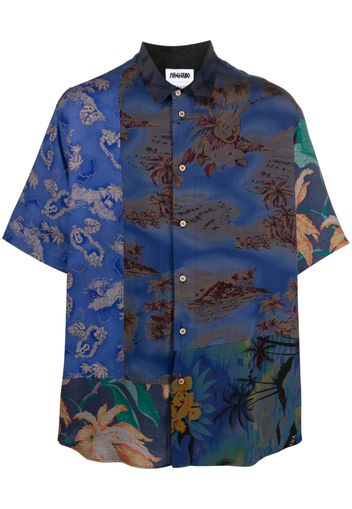 Magliano Hawaiian-print patchwork shirt - Blu