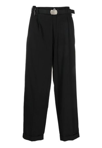 Magliano belted cotton tailored trousers - Nero