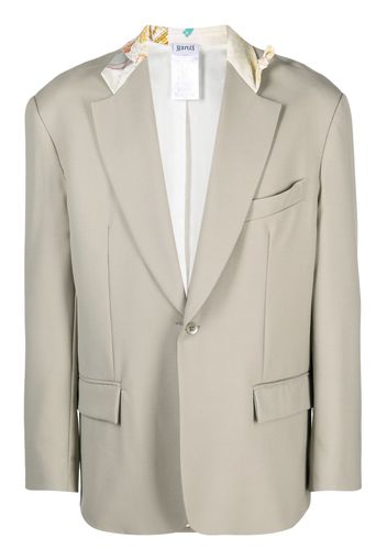 Magliano contrasting lapels wool-blend blazer - Toni neutri