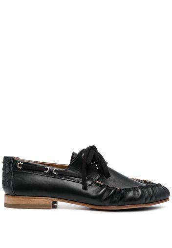 Magliano asymmetric leather loafers - Nero