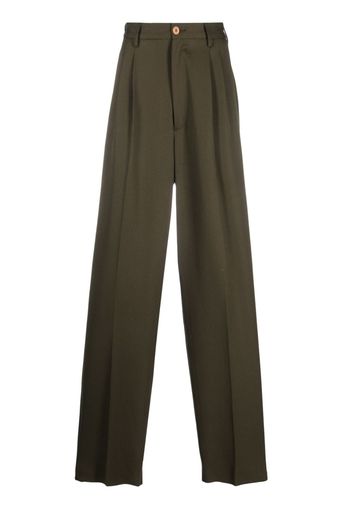 Magliano pintuck wide-leg trousers - Verde