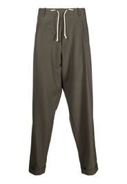 Magliano drawstring-fastening cotton trousers - Verde