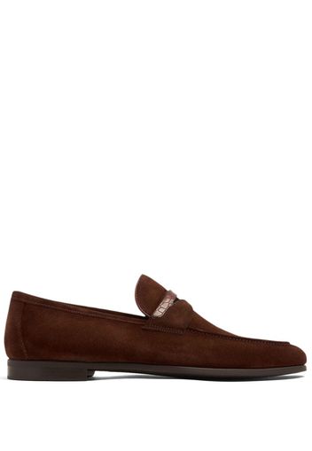 Magnanni penny-slot suede loafers - Marrone