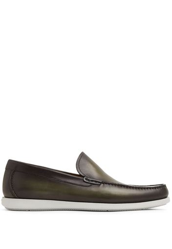 Magnanni almond-toe leather loafers - Marrone