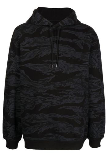 Maharishi abstract-print drawstring hoodie - Nero