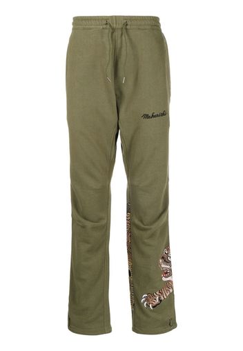 Maharishi tiger-motif track pants - Verde