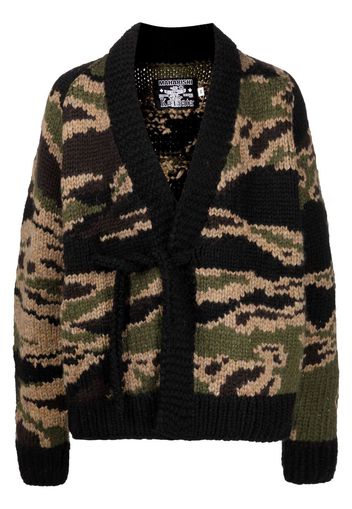 Maharishi V-neck camouflage-pattern cardigan - Nero