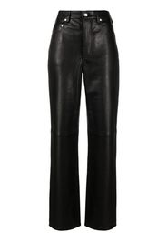 Mainless Grainy leather straight trousers - Nero