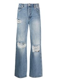 Mainless Jeans a vita alta con strappi - Blu