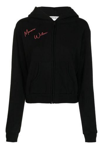 Maisie Wilen graphic-print zipped hoodie - Nero