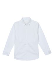 MAISON AVA ribbed-panel shirt - WHITE