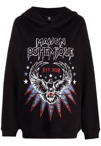 Maison Bohemique logo-print hoodie - Nero