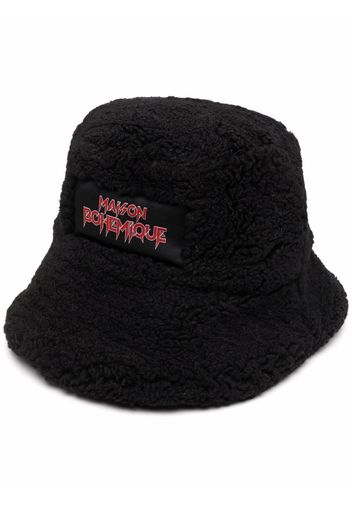 Maison Bohemique Cappello bucket con logo - Nero