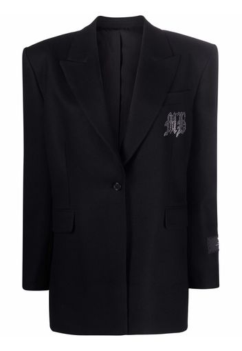 Maison Bohemique Blazer monopetto con strass - Nero