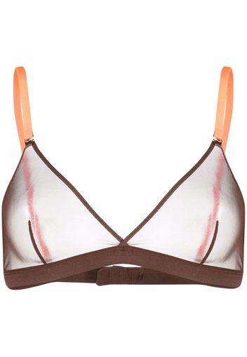 Maison Close mesh triangle bra - Marrone