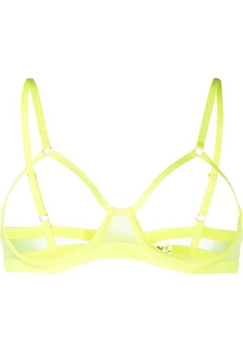 Maison Close Reggiseno semi trasparente con logo - Giallo