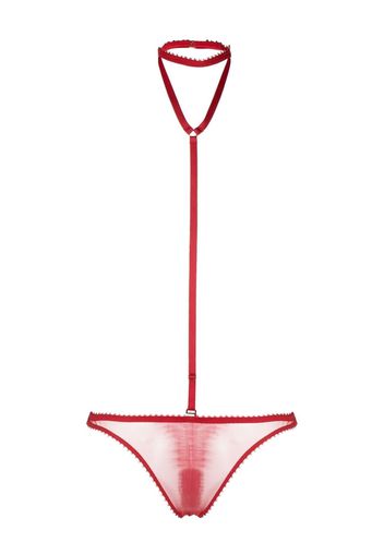 Maison Close Perizoma con choker - Rosso