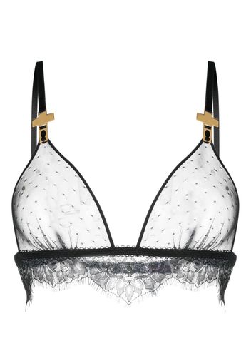 Maison Close Inspiration Divine cross-charm bra - Nero