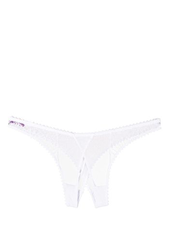 Maison Close Accroche Coeur openable thong - Bianco