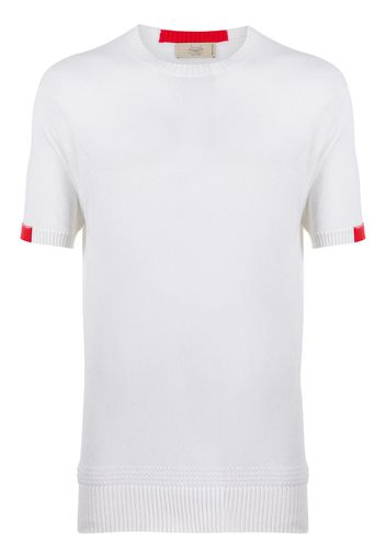 contrast-cuff knitted T-shirt