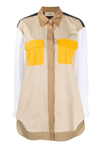 Camicia oversize con design color-block