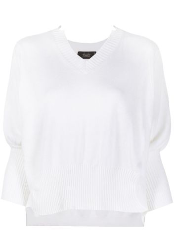 ribbed v-neck jumper