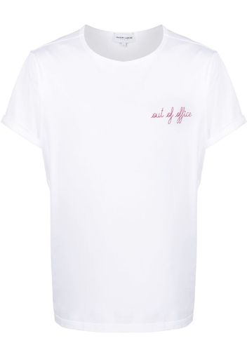 Maison Labiche T-shirt Out of Office con slogan - Bianco