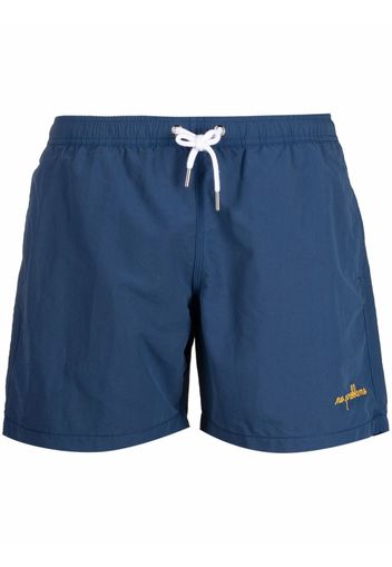 Maison Labiche embroidered swimming trunks - Blu