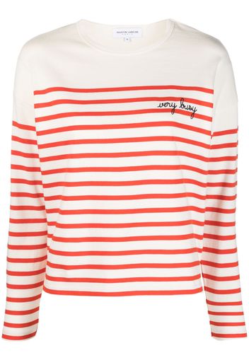 Maison Labiche stripe-print organic cotton jumper - Bianco