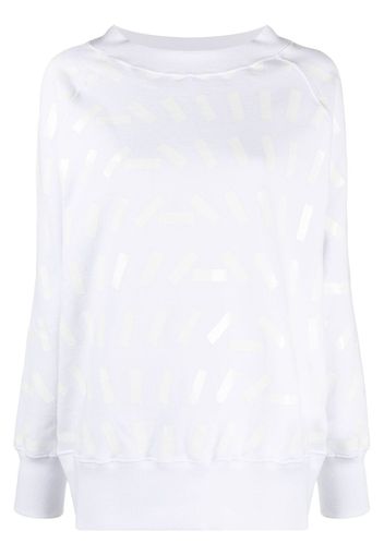 Maison Margiela tape print sweatshirt - Bianco
