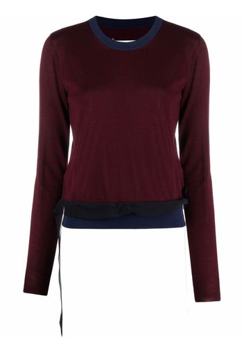 Maison Margiela two-tone knitted jumper - Rosso