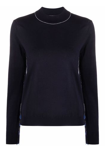 Maison Margiela contrast-detail knitted jumper - Blu