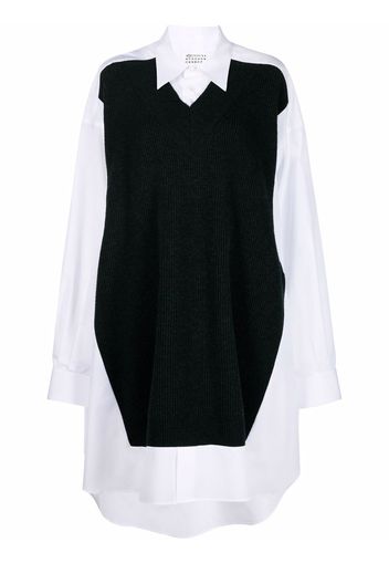 Maison Margiela oversized jumper-panel shirt dress - Bianco