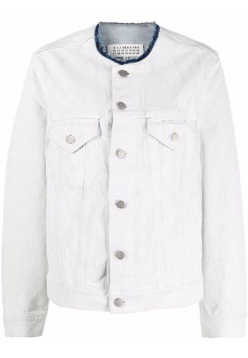 Maison Margiela collarless denim jacket - Bianco