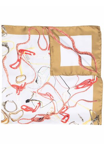 Maison Margiela chain-link print silk scarf - Blu