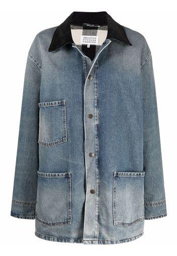 Maison Margiela denim contrast-collar sports jacket - Blu