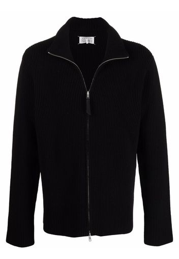 Maison Margiela ribbed-knit zip-front cardigan - Nero