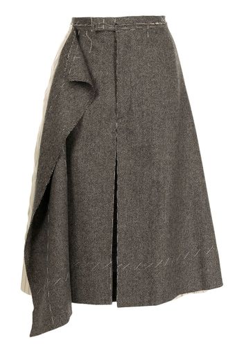 Maison Margiela asymmetric wool-panel shorts - Grigio